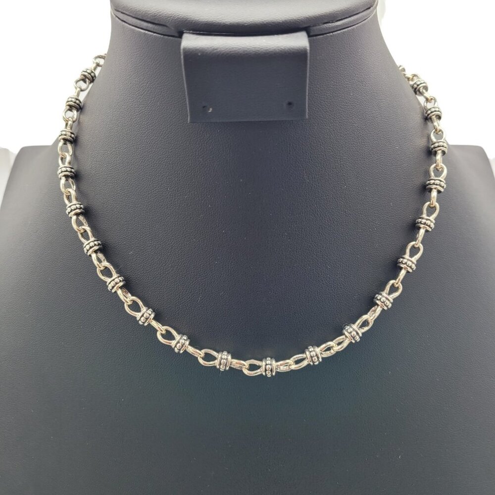 Premier Designs Lauren Necklace Antique Silver Tone 18" Signed Everyday Wear